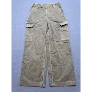 Gap Cargo Pants Women's 2P Olive Green Loose Khaki Wide Leg High Rise Utility